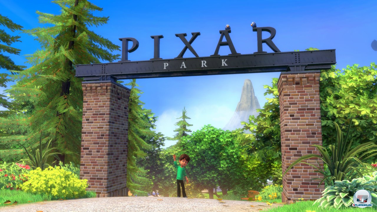 Willkommen im Pixar-Park. Hier gibt es zwar nicht so viel zu tun wie in Kinect Disneyland, jüngere Spieler werden dennoch Spaß haben.