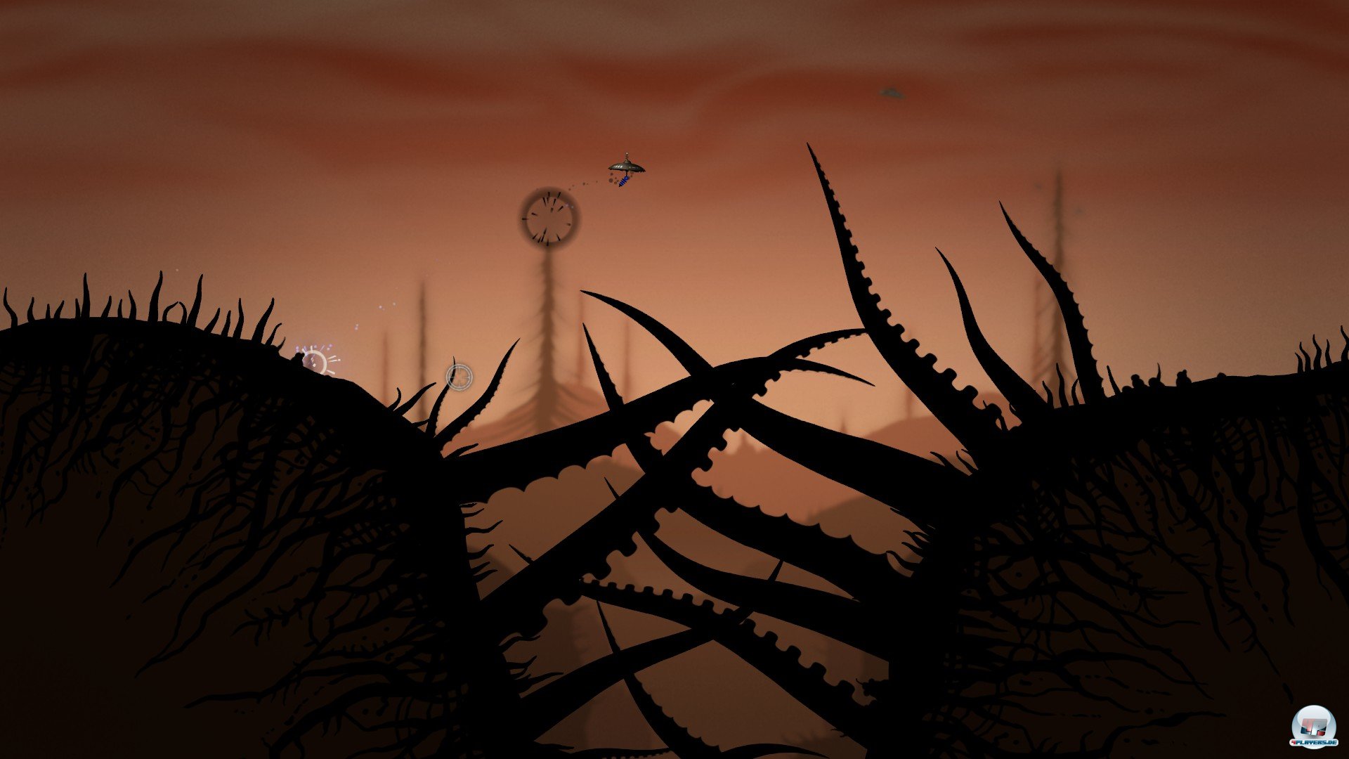 Der abgefahrene Grafikstil macht Insanely Twisted Shadow Planet einzigartig - das Spielprinzip dagegen ist größtenteils bekannt.