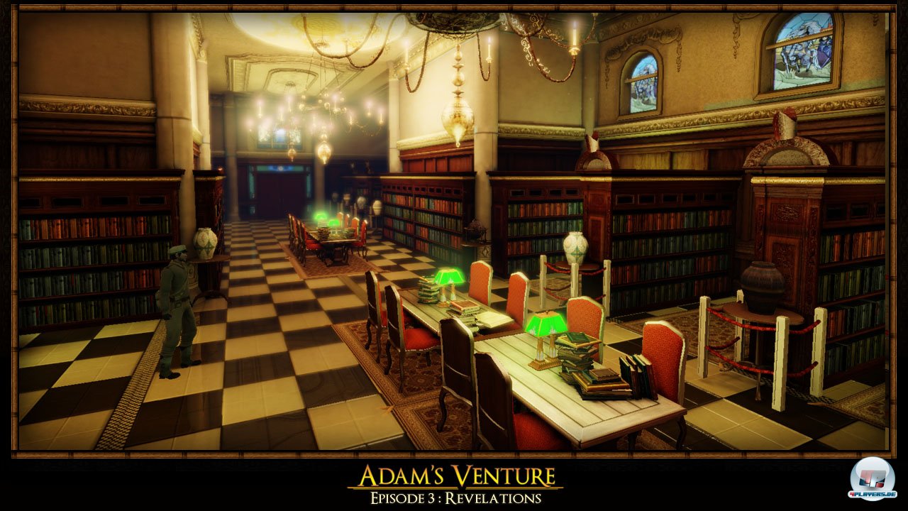 Der Großteil des Adventures spielt in der Bibliothek, wo man vom Anspruch her stark schwankende Rätsel löst.  