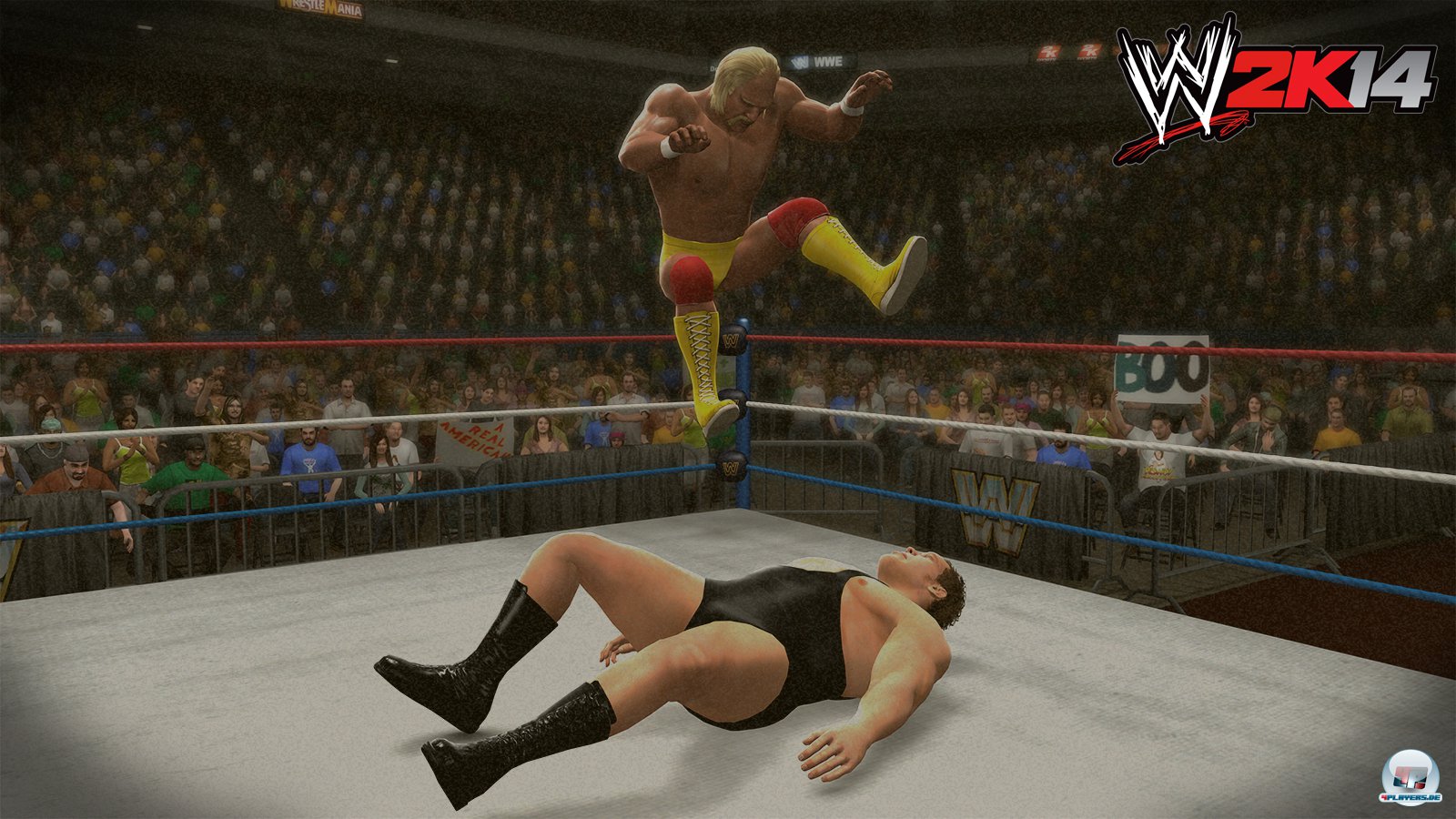 Geschichte zum Mitspielen: Hulk Hogan kämpft gegen André the Giant.