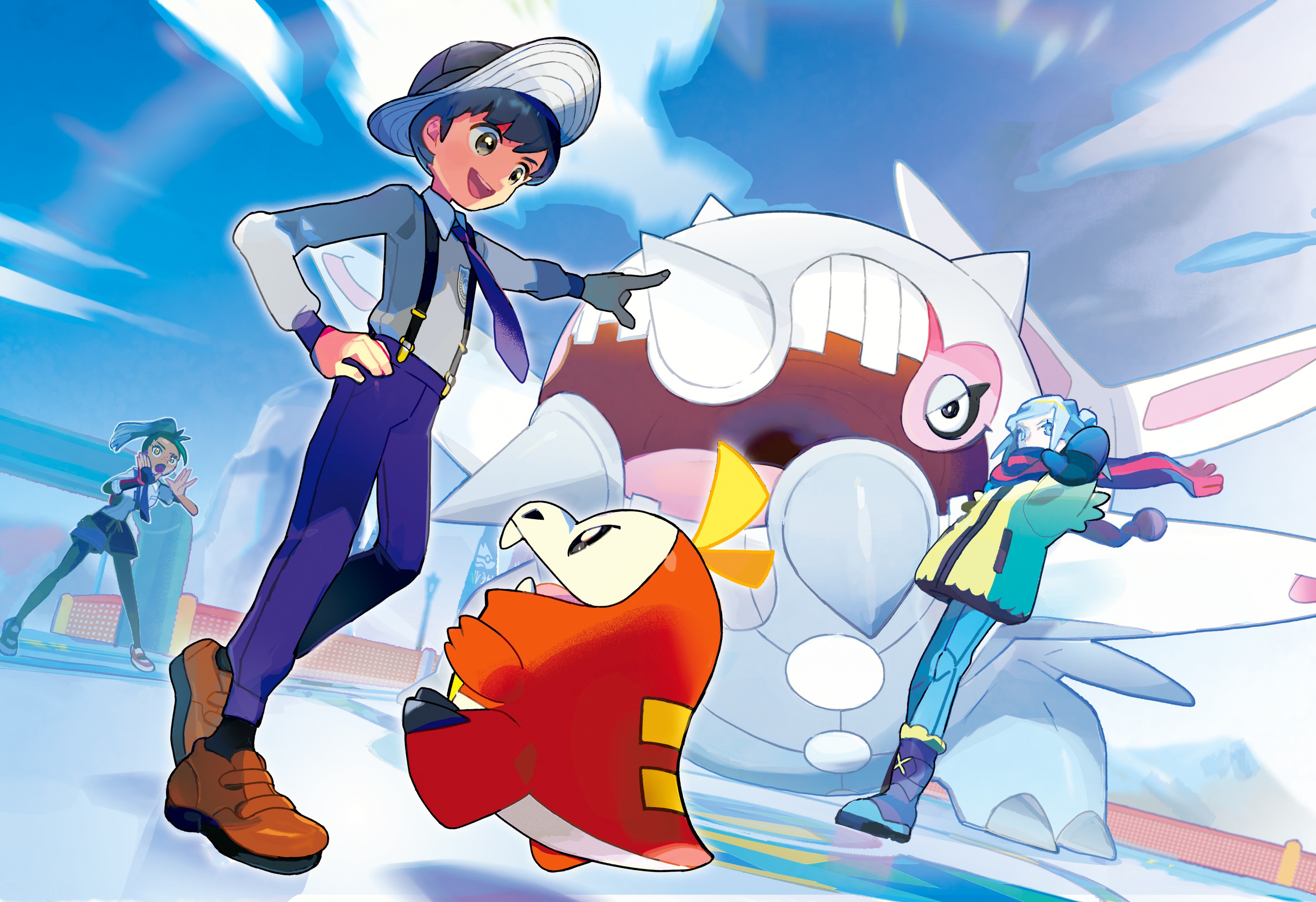 Auf dem Weg zum Paldea-Champion stellen sich viele harte Widersacher entgegen, wie beispielsweise der Eis-Arenaleiter Grusha. Quelle: The Pokémon Company / Game Freak